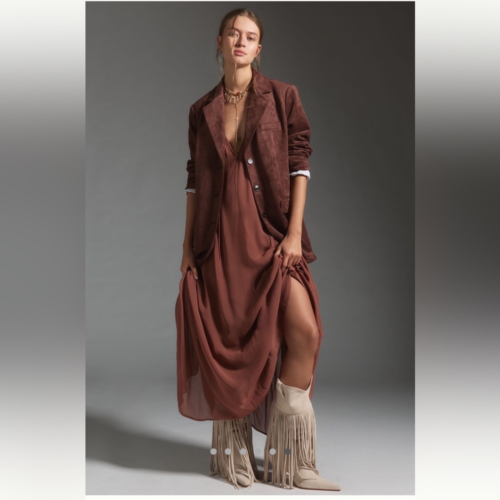 Anthropologie Dolan Left Coast Faux-Suede Boyfriend Blazer